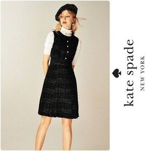 Kate Spade Sparkle Tweed Pearl Button Dress Size 0